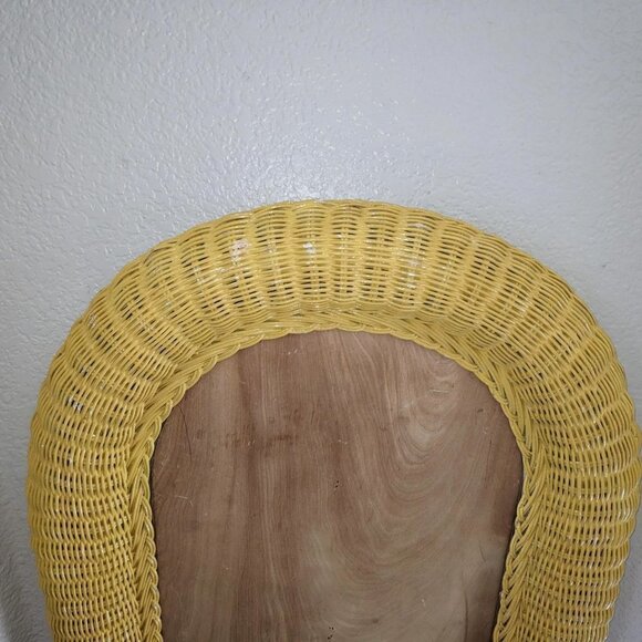 Vintage Natural Wicker Wall Mirror 1960s Frame ~29.5"x20" - Picture 10 of 10